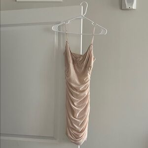 Elegant Cream Spaghetti Strap Dress